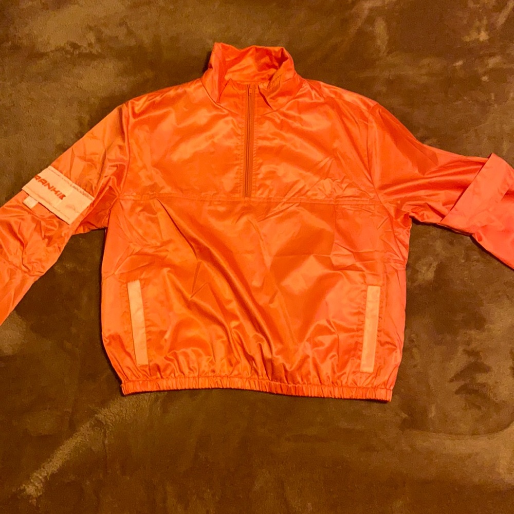 Frankie Collective Orange windbreaker pull-over. Size Medium. Like New.